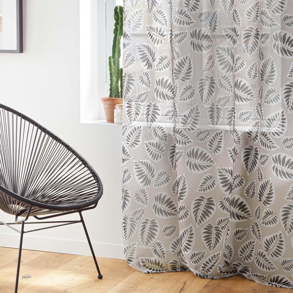 Czarno-beżowa firanka z woalu 140x280 cm Alma – douceur d'intérieur-image-3