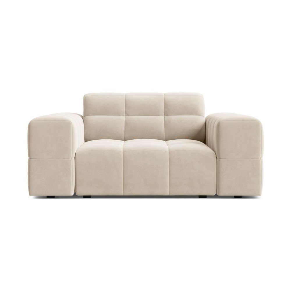 Kremowy aksamitny fotel Chicago – Cosmopolitan Design