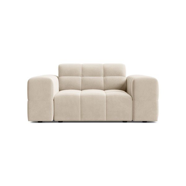 Kremowy aksamitny fotel Chicago – Cosmopolitan Design