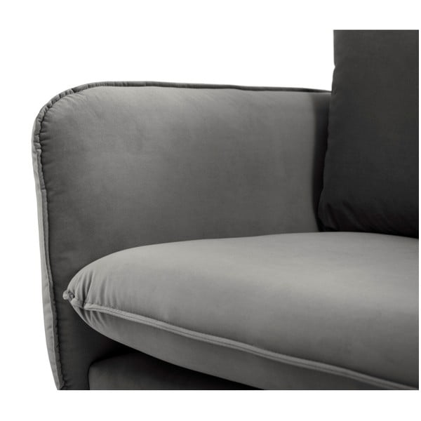 Ciemnoszara aksamitna sofa Cosmopolitan Design Vienna, 160 cm-image-4