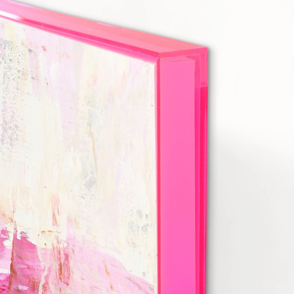Obrazy drukowane z ręcznie malowanymi elementami na płótnie z ramą w zestawie  2 szt. 41,5x41,5 cm New Age Pink – Malerifabrikken (zdjęcie 4)