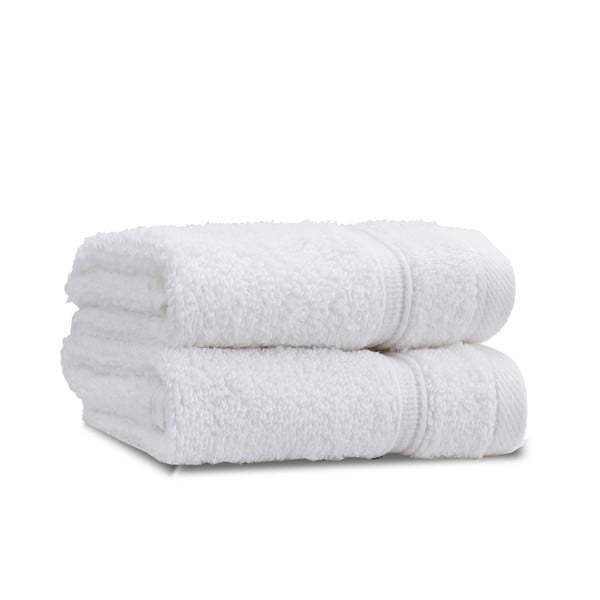 Białe bawełniane ręczniki frotte zestaw 2 szt. 30x30 cm Zero Twist – Catherine Lansfield