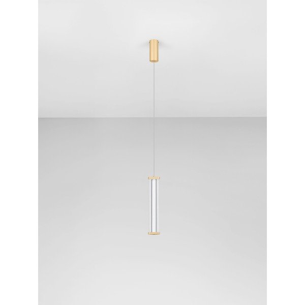 Metalowa lampa wisząca LED ze ściemniaczem w kolorze matowego złota z kloszem ze szkła akrylowego ø 6 cm Pheme – Nova Luce-image-4