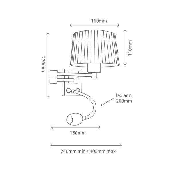 Nástěnná lampa w kolorze srebra SULION Combo-image-3
