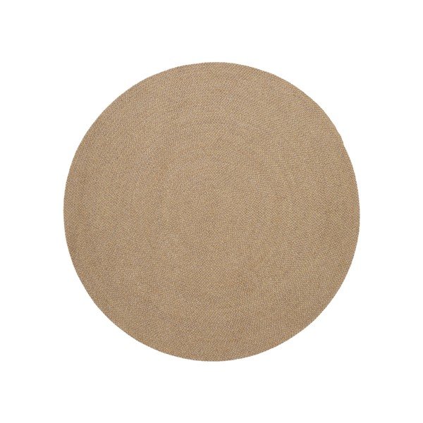 Beżowy okrągły dywan odpowiedni na zewnątrz z włókien z recyklingu ø 150 cm Despas – Kave Home