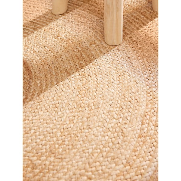 Okrągły dwustronny dywan z juty tkany ręcznie w kolorze kości słoniowej ø 200 cm Jutta Ivory – Hanse Home-image-4