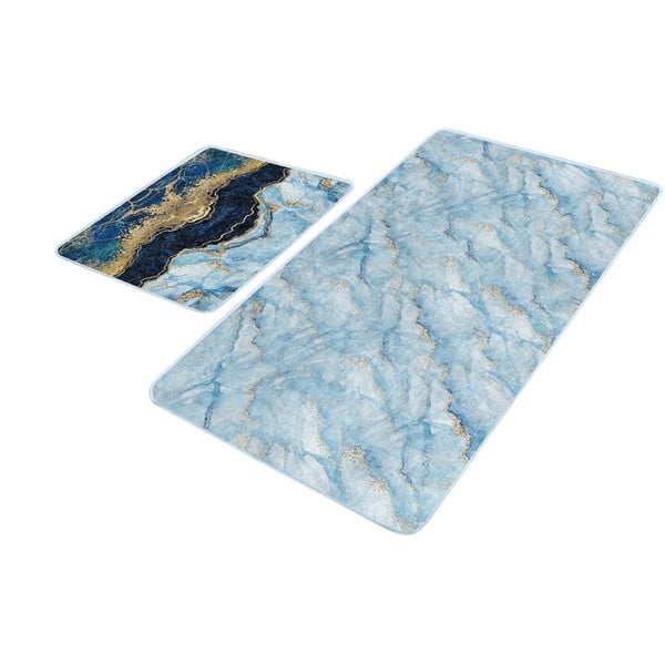 Niebieskie dywaniki łazienkowe zestaw 2 szt. 60x100 cm – Mila Home