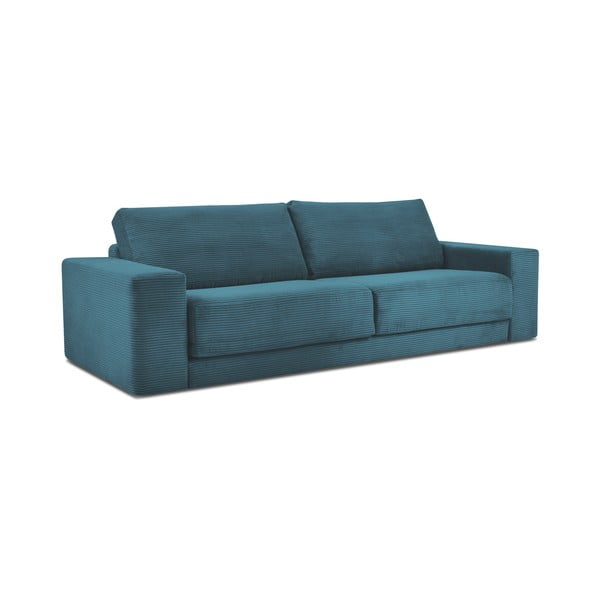 Turkusowa sztruksowa rozkładana sofa 250 cm Donatella – Milo Casa-image-2