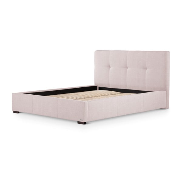 Jasnoróżowe łóżko ze schowkiem Ted Lapidus Maison COBALT, 160x200 cm