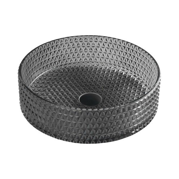 Czarna szklana okrągła umywalka ø 39,5 cm Maragua – Sapho