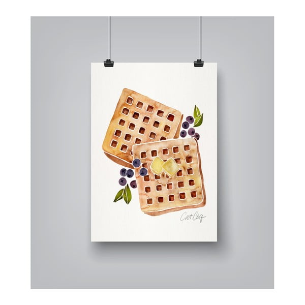 Plakat Americanflat Blueberry Breakfast Waffles by Cat Coquillette, 30x42 cm