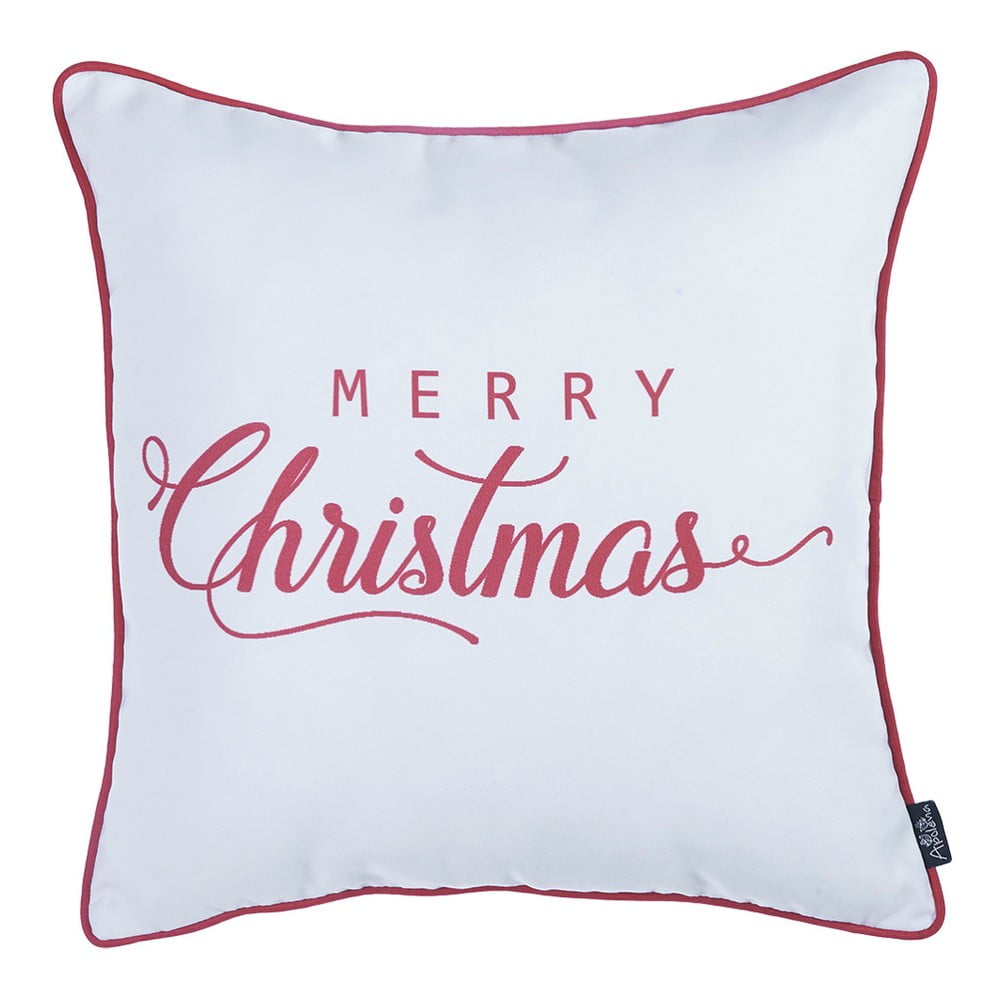 Biało-czerwona poszewka na poduszkę Mike & Co. NEW YORK Honey Merry Christmas, 45x45 cm