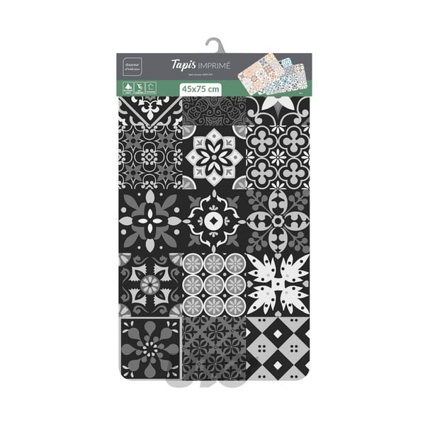 Czarny dywan z PCV 45x75 cm Salou – douceur d'intérieur-image-1