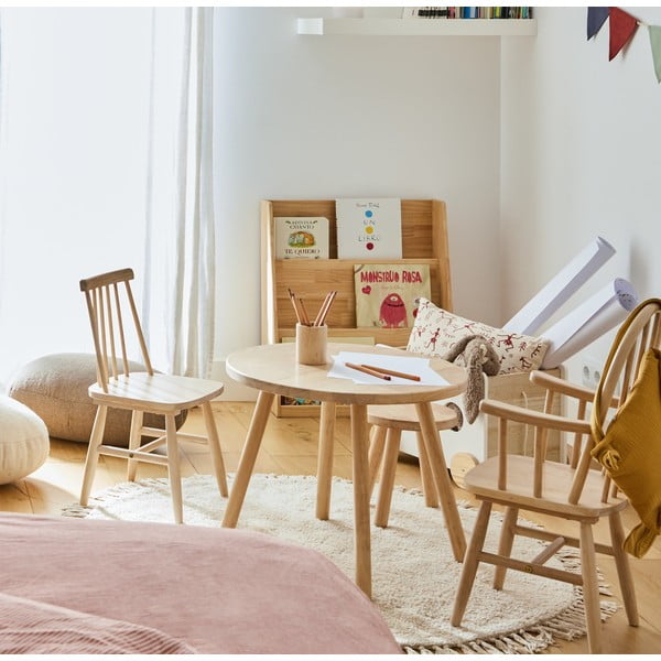 Stół dziecięcy z drewna kauczukowego Kave Home Dilcia, ø 55 cm-image-1