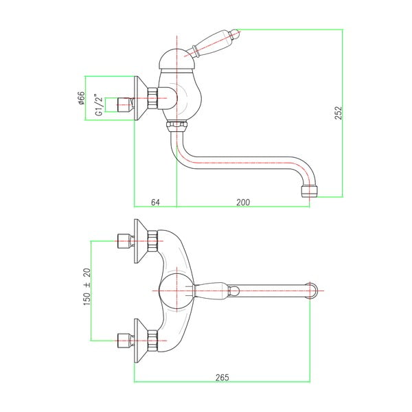 Bateria umywalkowa ścienna w kolorze srebra (1 otwór) Kirké White – Sapho-image-1