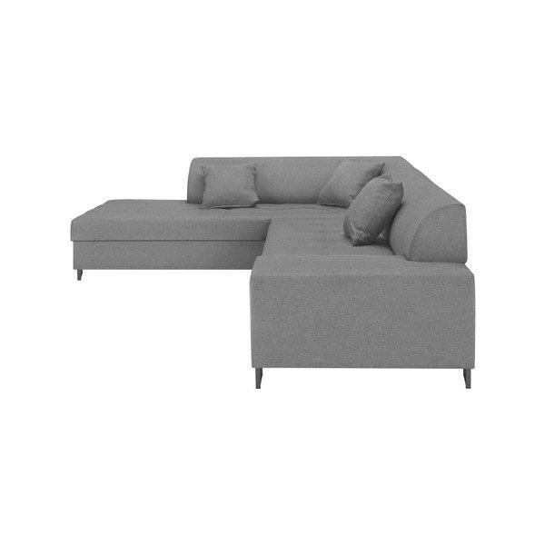 Jasnoszary narożnik z nogami w kolorze czarnym Cosmopolitan Design Orlando, lewy róg-image-2