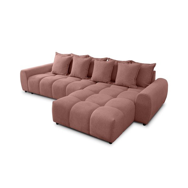 Narożnik (prawostronny/z szezlongiem) w kolorze terakoty Albane  – Ropez-image-2