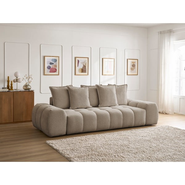 Szarobrązowa sofa z tkaniny szenilowej 278 cm Everest – Bobochic Paris-image-1