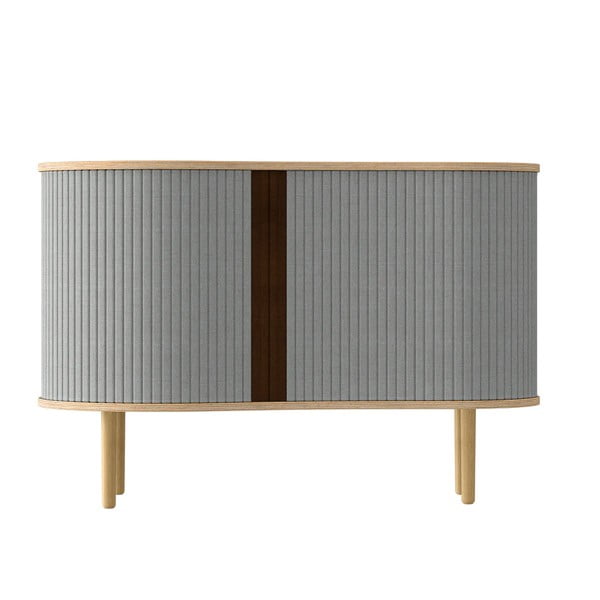 Szara niska komoda w dekorze dębu z drzwiami przesuwnymi 100x67 cm Audacious – UMAGE-image-3