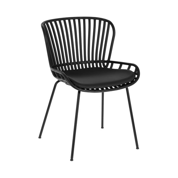 Czarne krzesło ogrodowe ze stalową konstrukcją Kave Home Surpik