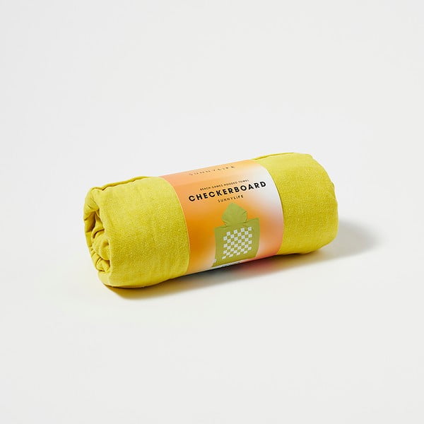 Żółty dziecięcy ręcznik plażowy z kapturem Sunnylife Checkerboard, 3-6 lat-image-2