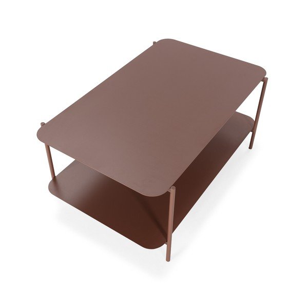 Metalowy stolik w kolorze terakoty 58x90 cm Beatrix – MOME-image-2