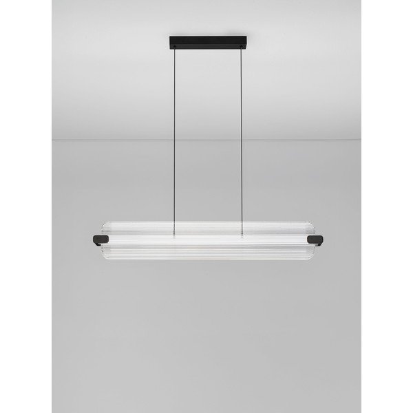 Szklana lampa wisząca LED ze ściemniaczem w kolorze matowej czerni Emery – Nova Luce-image-3