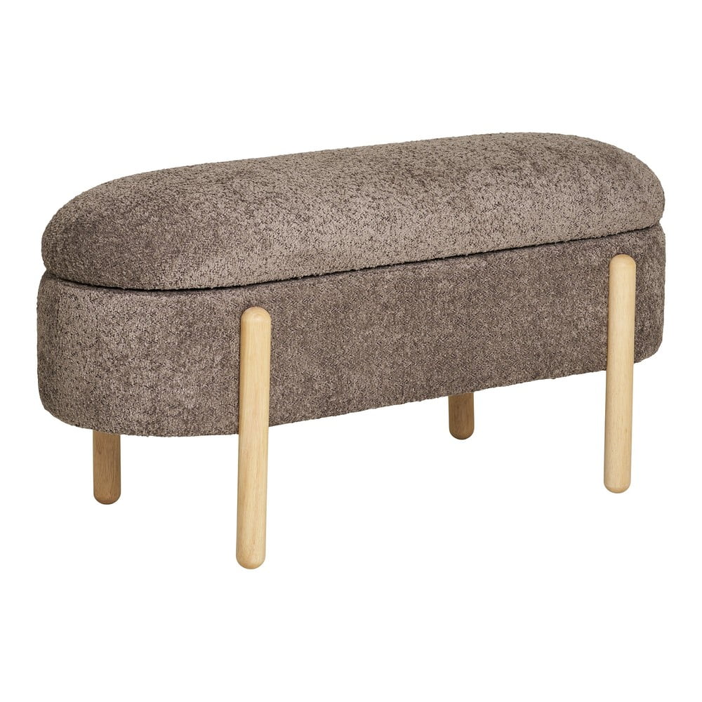 Brązowa ławka z materiału bouclé Branca – House Nordic (zdjęcie 5)