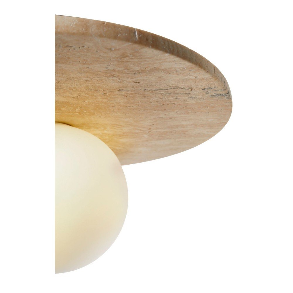 Beżowa kamienna lampa sufitowa ze szklanym kloszem ø 12 cm Hilde – Opviq lights (zdjęcie 6)
