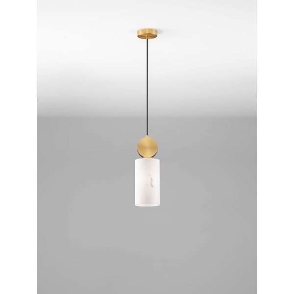 Kremowa/w kolorze mosiądzu lampa wisząca w dekorze kamienia ø 12 cm Maru – Nova Luce-image-3