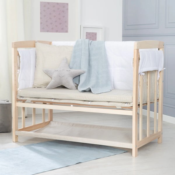 Naturalna kołyska ze schowkiem i baldachimem 90x45 cm Liebhabär – Roba-image-1