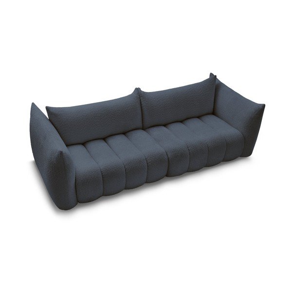 Ciemnoniebieska sofa z materiału bouclé 286 cm Azra – Bobochic Paris-image-3