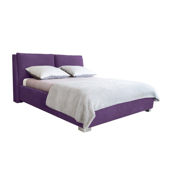 Fioletowe łóżko 2-osobowe Mazzini Beds Vicky, 140x200 cm