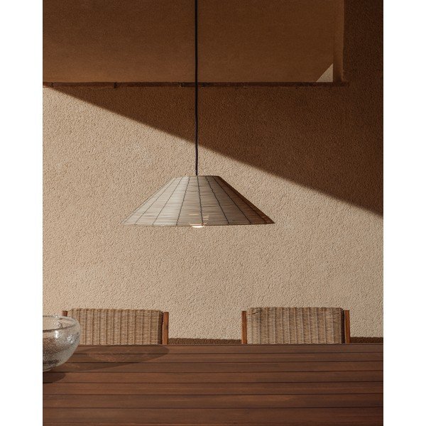 Beżowy abażur z imitacji rattanu ø 50 cm Saranella – Kave Home-image-1