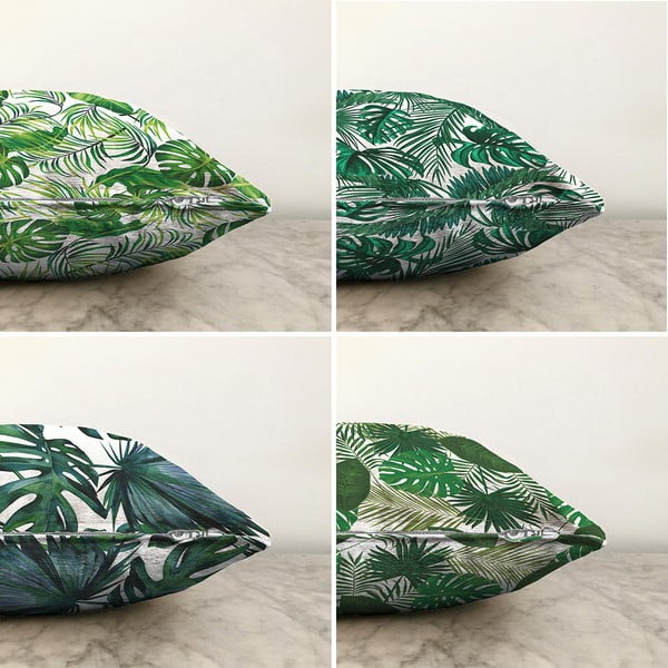 Zestaw 4 poszewek na poduszki Minimalist Cushion Covers Summer Jungle, 55x55 cm-image-1