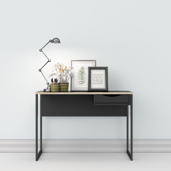 Czarne biurko Tvilum Function Plus, 110 x 48 cm-image-1