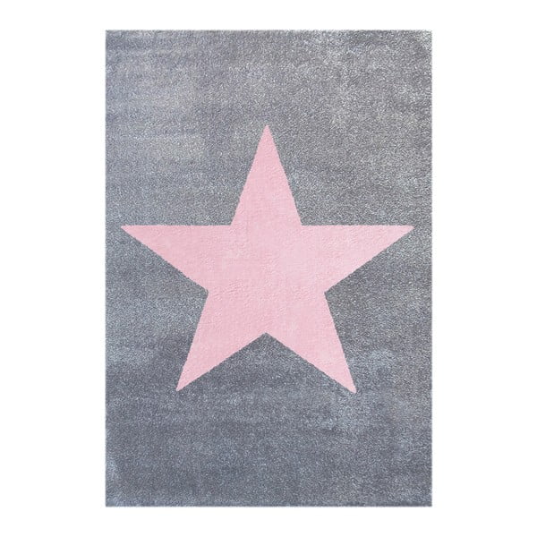 Szaro-różowy dywan dziecięcy Happy Rugs Superstar, 80x150 cm
