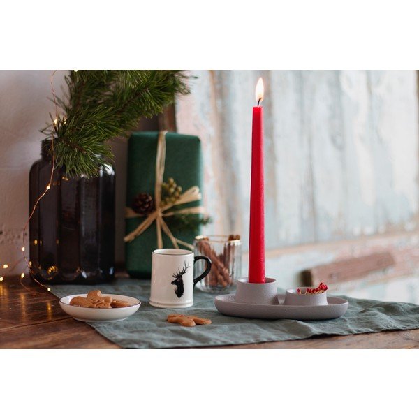 Jasnoszary świecznik EMKO Aye Aye Two Candles-image-1