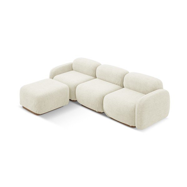 Kremowy narożnik modułowy z materiału bouclé Ailani – Makamii-image-2