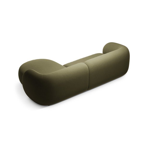 Zielony aksamitny narożnik (prawostronny/z szezlongiem) Kate – Micadoni -image-2