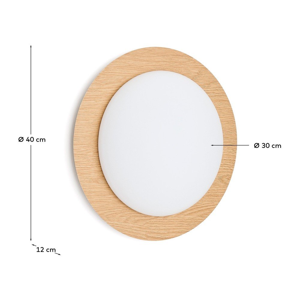 Metalowy kinkiet LED w naturalnym kolorze ø 40 cm Novae – Kave Home (zdjęcie 5)