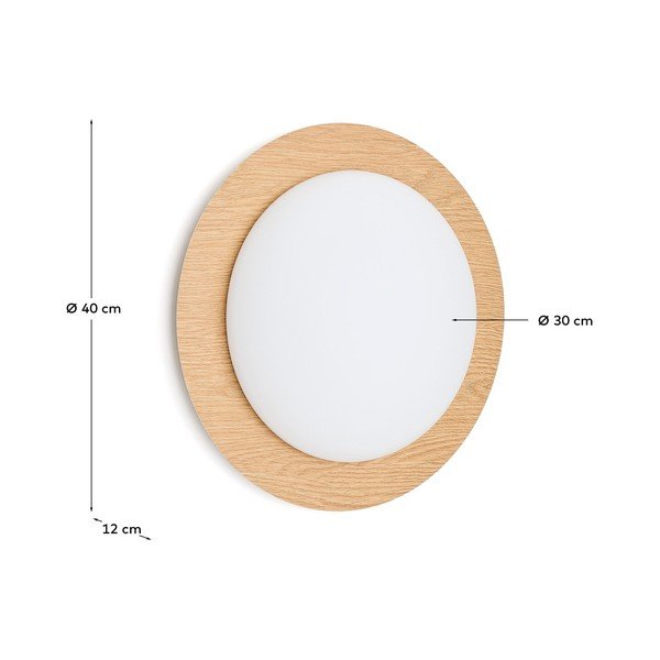Metalowy kinkiet LED w naturalnym kolorze ø 40 cm Novae – Kave Home-image-4