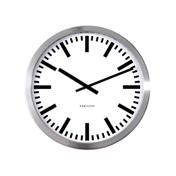 Szary zegar ścienny Present Time Station, duży