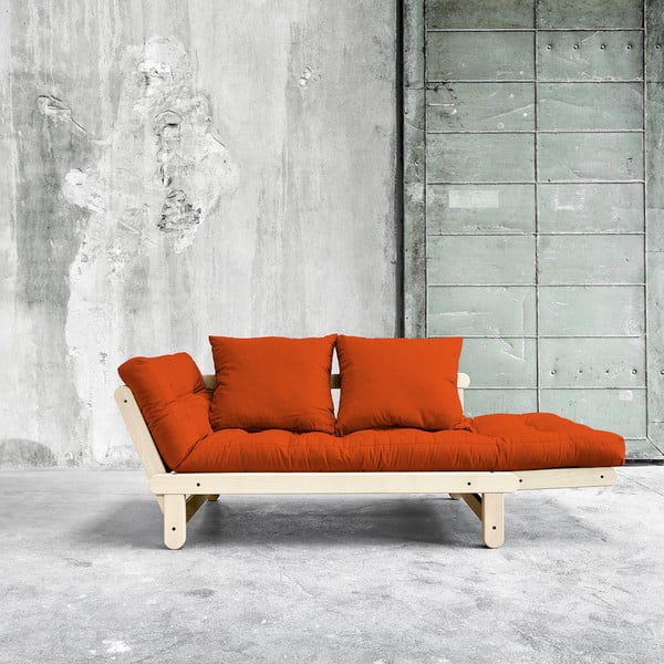 Sofa rozkładana Karup Beat Natural/Orange