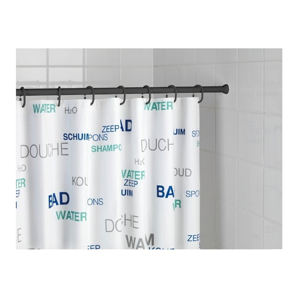 Czarny drążek teleskopowy na zasłonę prysznicową Wenko Shower Curtain Rod, 70x115 cm-image-1