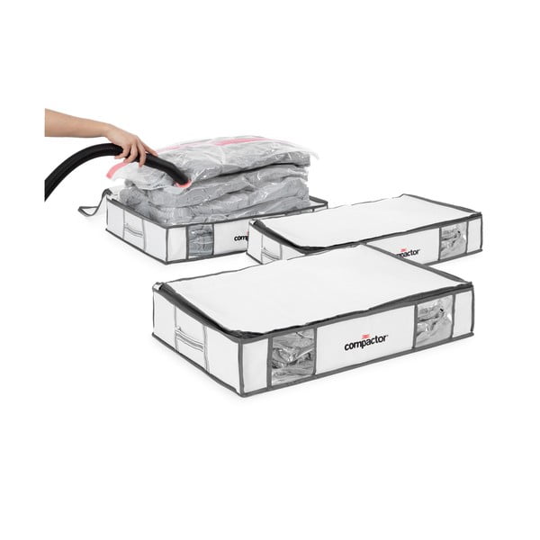 Tekstylne pojemniki do przechowywania ubrań zestaw 3 szt. próżniowe/usztywniane 45x65x15,5 cm Life – Compactor-image-4