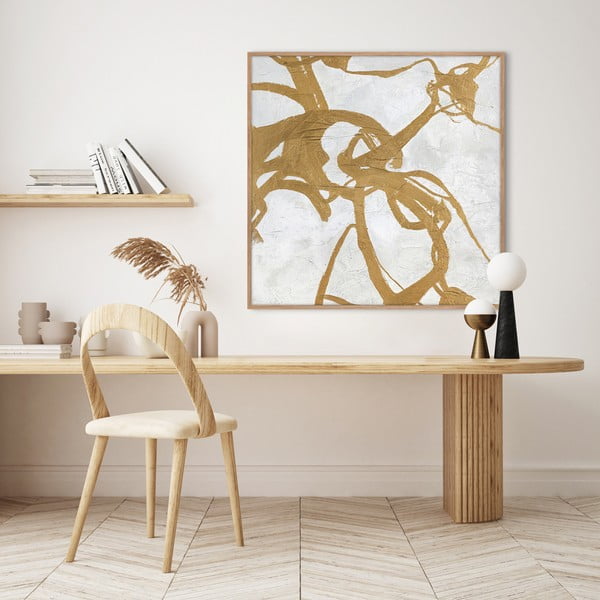 Ręcznie malowany obraz 100x100 cm Goldplay – Malerifabrikken-image-1