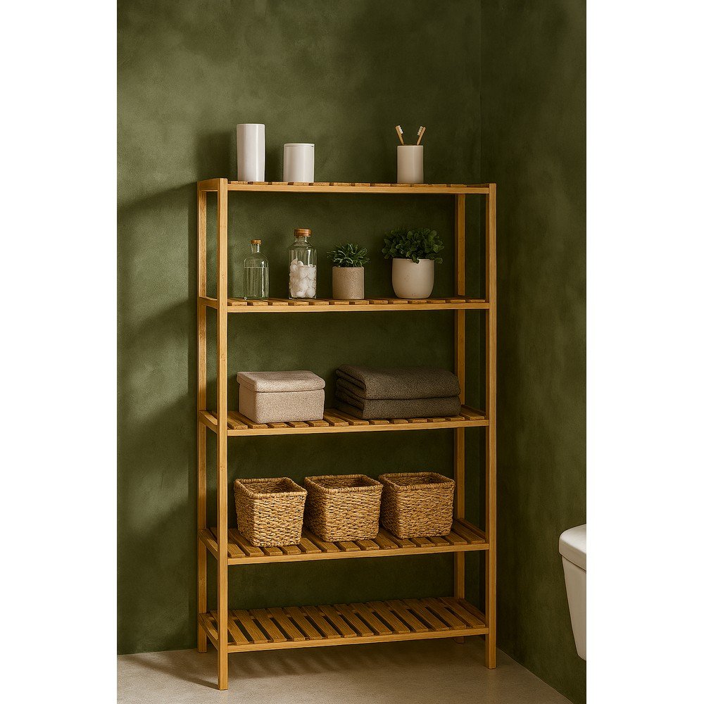Bambusowy regał łazienkowy w naturalnym kolorze 60x130 cm Skaren – Bonami Essentials (zdjęcie 4)