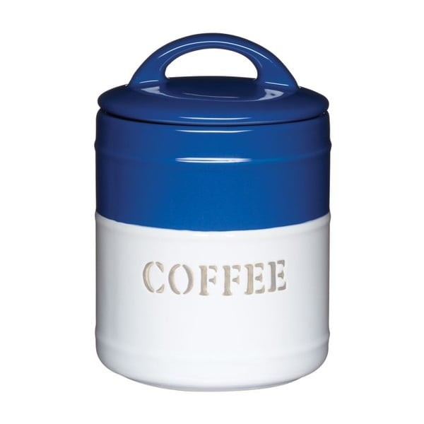 Niebiesko-biały pojemnik Coffee