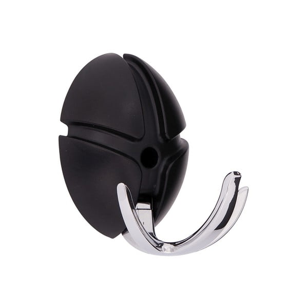 Czarny/w kolorze srebra z połyskiem ścienny plastikowy haczyk Tick – Spinder Design-image-1